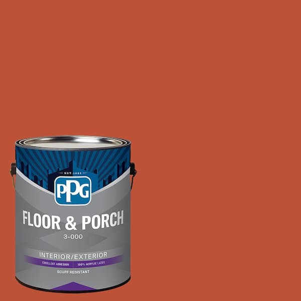 PPG 1 gal. PPG1194-7 Orange Vermillion Satin Interior/Exterior Floor and Porch Paint