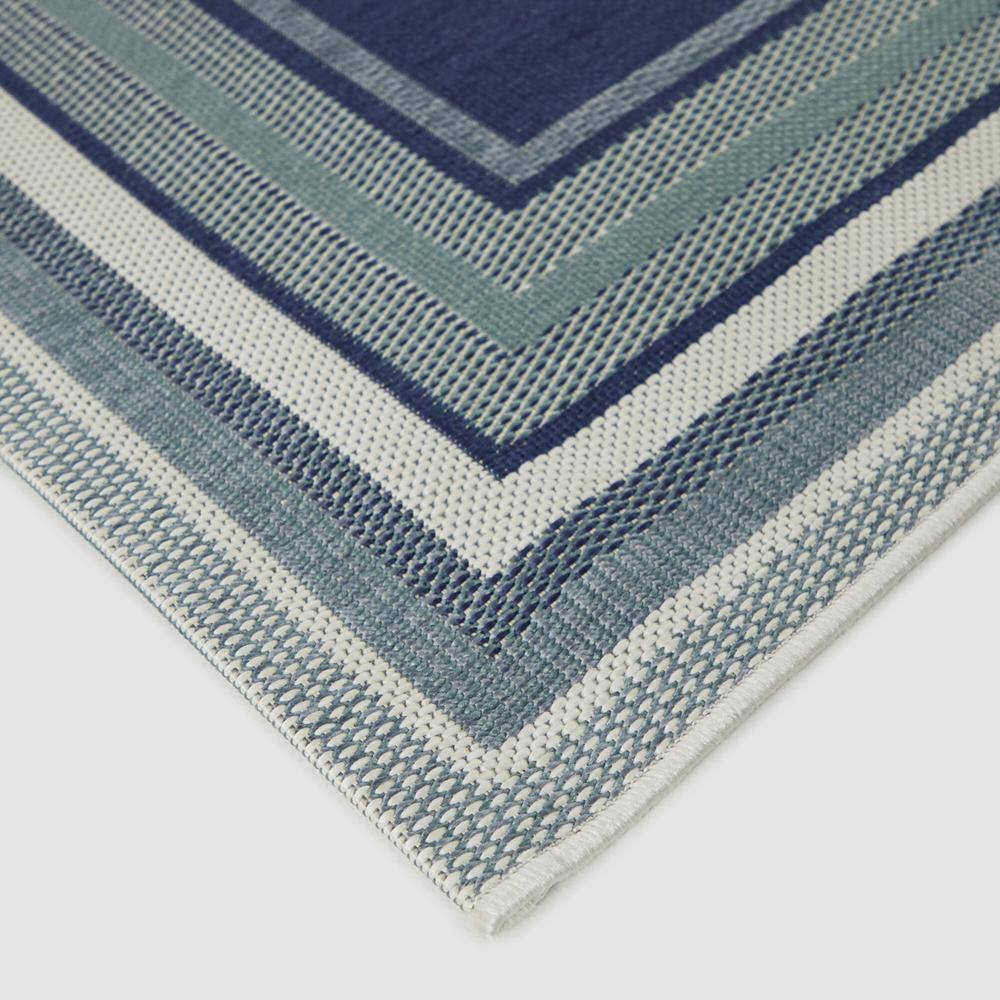 Kalena Blue Rectangular Braided Reversible Indoor/Outdoor Rug