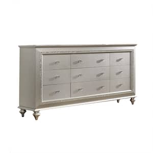 Kaitlyn Champagne 9 Drawers 18 in. Wide Dresser without Mirror