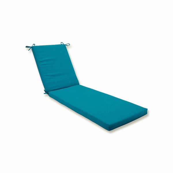 Pillow Perfect Solid 23 x 30 Outdoor Chaise Lounge Cushion in Peacock Rave