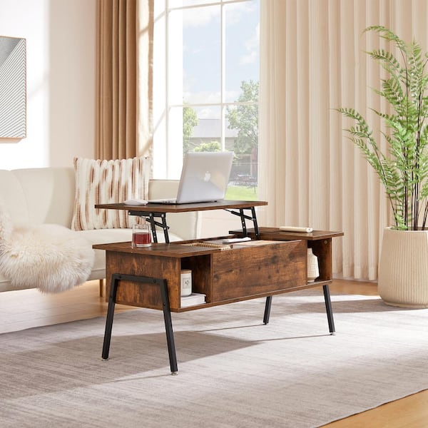 DWVO Coffee Table With Lift Top Hidden Storage Rustic Brown Lift Top ...