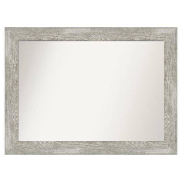 Amanti Art Dove Greywash 42 in. x 31 in. Custom Non-Beveled Distressed Recyled Polystyrene Bathroom Vanity Wall Mirror