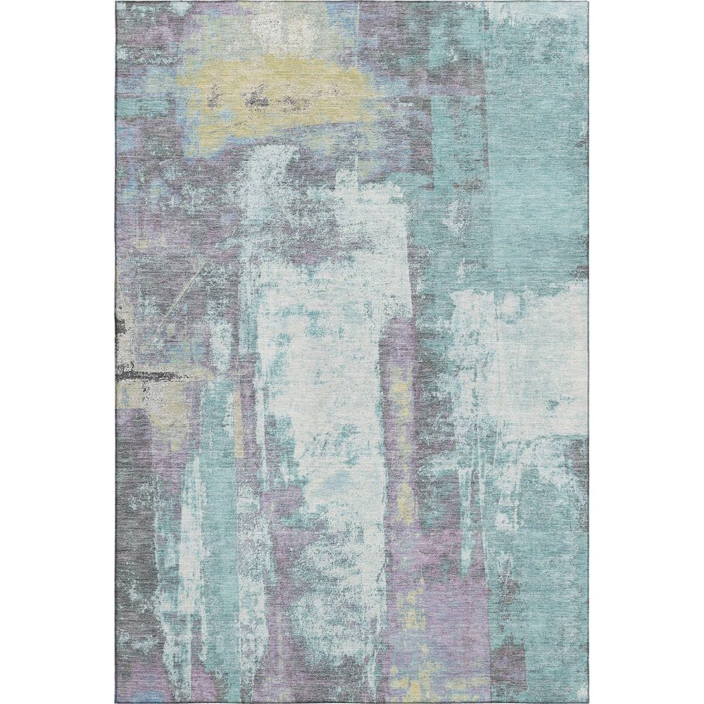 Mayfield Premium Machine Washable Abstract AMF1984 Teal 10 ft. x 14 ft. Area Rug price history on PriceWatchPro