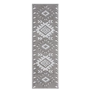 Traditional Collection Gray 9 in. x 28 in. Polypropylene Stair Tread Cover (Set of 15)