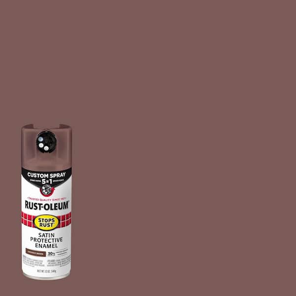Rust-Oleum Stops Rust 12 oz. Custom Spray 5-in-1 Satin Chestnut Brown Spray Paint