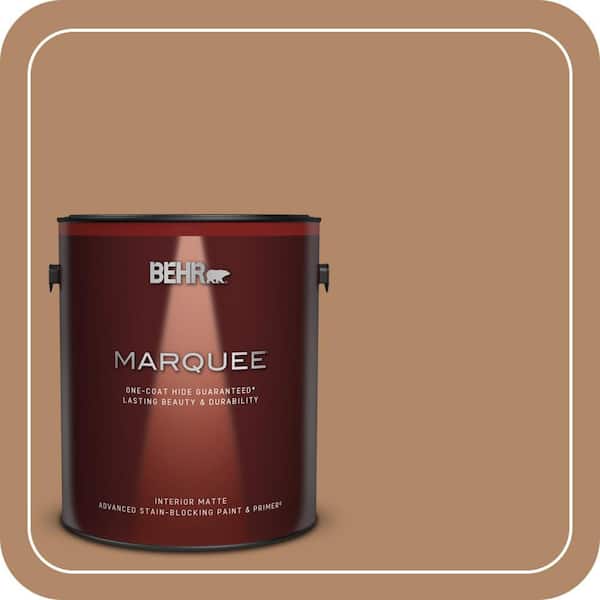BEHR MARQUEE 1 gal. #MQ2-02 Syrup One-Coat Hide Matte Interior Paint & Primer