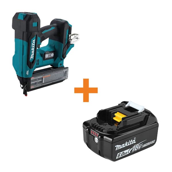18V LXT Lithium-Ion Brushless Cordless 2 in. Brad Nailer, 18 Ga. (Tool Only) with 18V LXT Lithium-Ion 6.0 Ah Battery