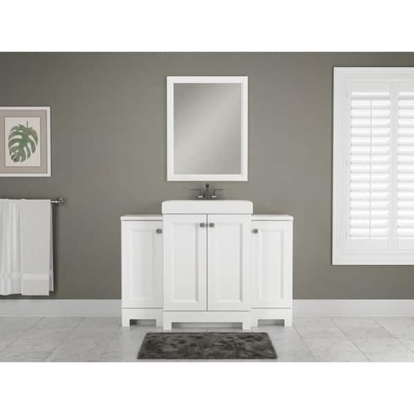 Shaila 24.5 in. W Bath Vanity in White with Cultured Marble Vanity Top in White with White Sink Shaila 24.5 in. W Bath Vanity in White with Cultured Marble Vanity Top in White with White Sink
