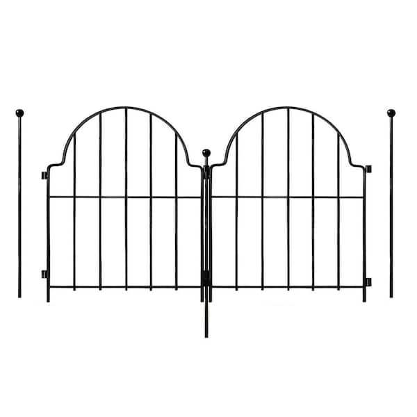 22 in(H) x 21 ft(L) Arched Rustproof Metal No Dig Fence Garden Fence Border, Ground Stake Animal Barrier Fence, 19 Pack