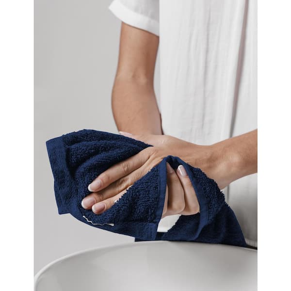 Delara Feather Touch Quick Dry Pack of 12 Sharkskin Grey Solid 100% Organic Cotton 650 GSM Hand Towel