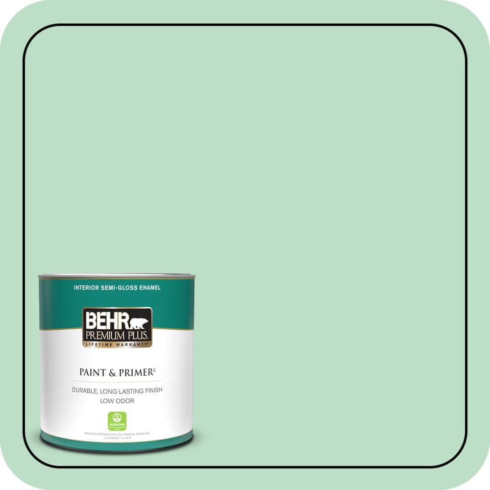 1 qt. #470C-3 Spirited Green Semi-Gloss Enamel Low Odor Interior Paint & Primer price history on PriceWatchPro