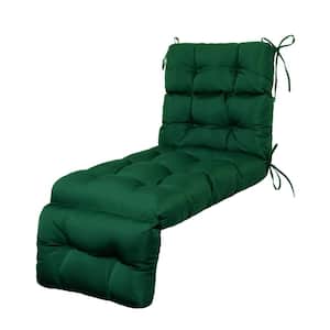 Outdoor Chaise Lounge Cushions 71x24x4" Wicker Tufted Cushion for Patio Furniture in Invisible Green
