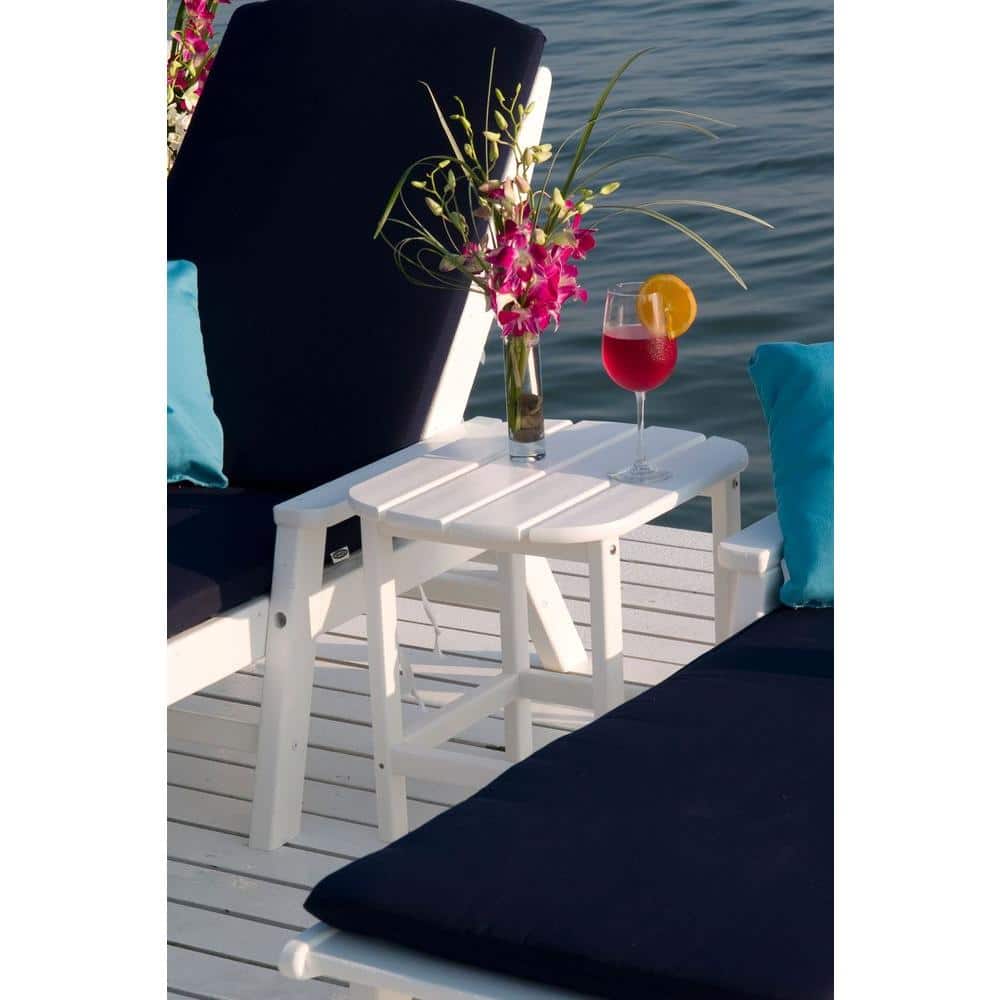 South Beach 18" Black Recycled Plastic Outdoor Side Table
