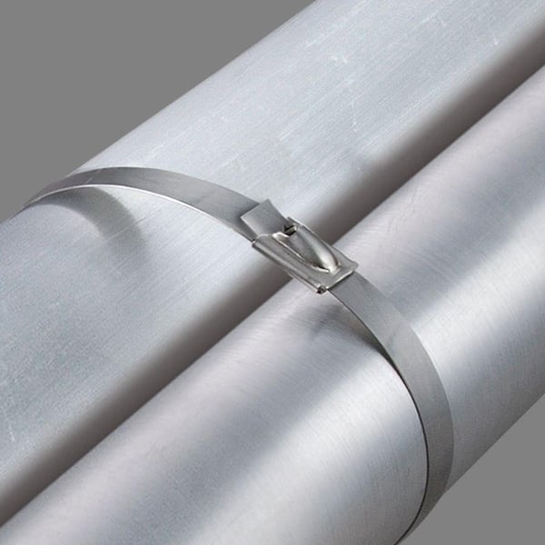 10x Self-Locking Stainless Steel Cable Ties Exhaust Wrap Coated Zip Tie Durable 