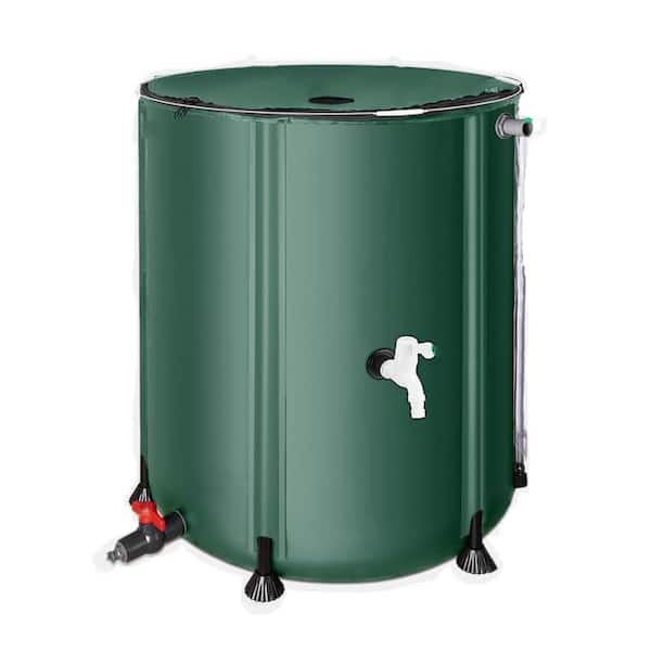 50 gal. Green PVC Collapsible Rain Barrel Water Storage Tank with Hose Spigot