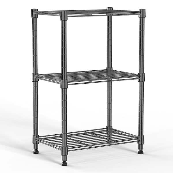 3-Tier Utility Shelving Unit in Gray, Steel Organizer Wire Rack for Home,Kitchen