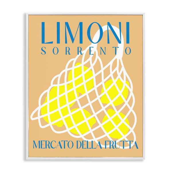 Stupell Industries Modern Lemon Fruit Market by Daphne Polselli White Framed Food Giclee Art Print 30 in. x 24 in.