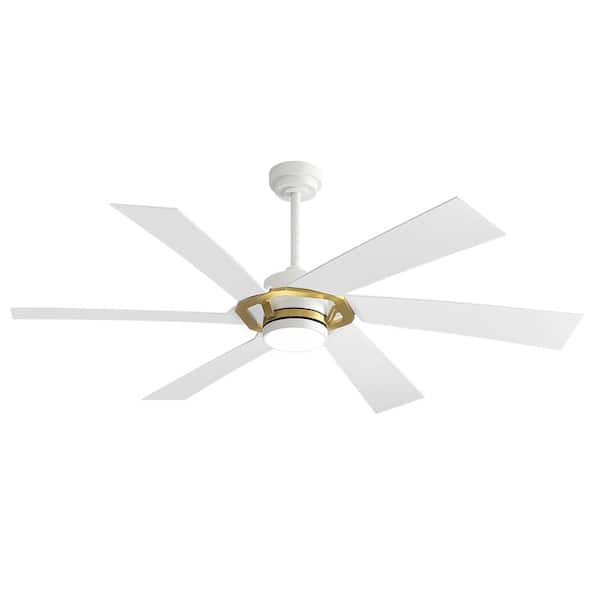 MLiAN 60 in. Smart Indoor White Standard Ceiling Fan with Integrated LED Light