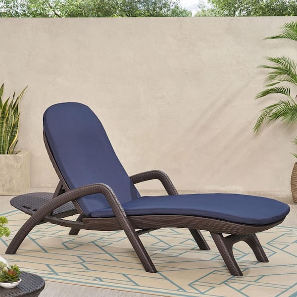 Avex 79 in. L x 28 in. W x 1 in. H 2-Pieces Outdoor Chaise Lounge Cushion in Navy