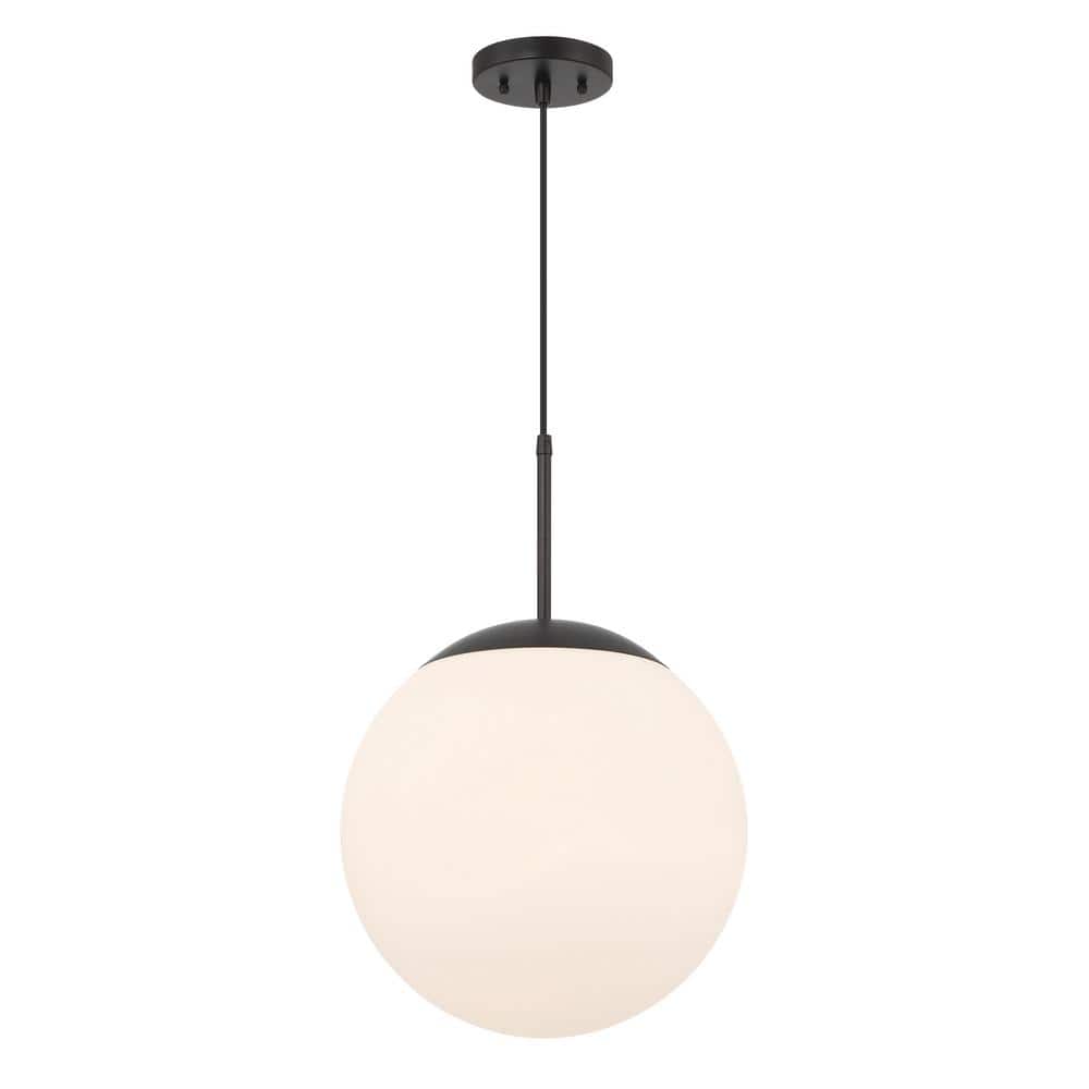 Modern Black Globe Pendant Light with Clear Glass Shade