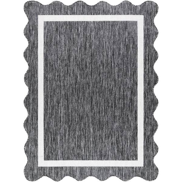 Miami Beach MBH-2319 5 ft. x 7 ft. Black Machine Woven, Area Rug