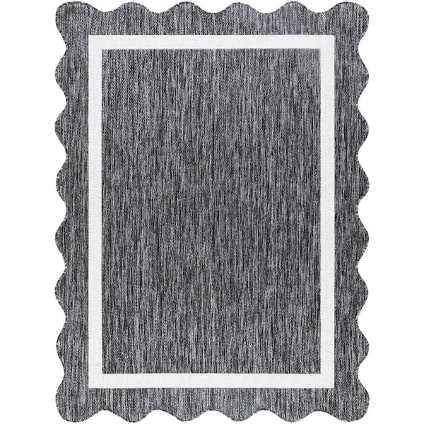 Miami Beach MBH-2319 6 ft. x 9 ft. Black Machine Woven, Area Rug