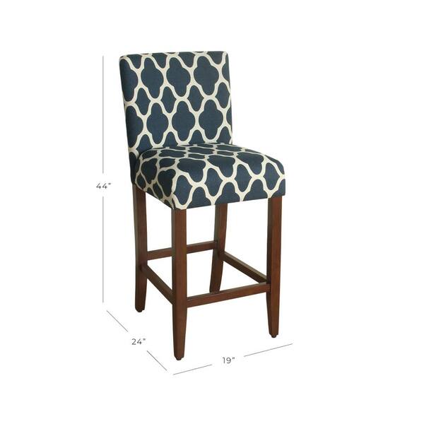 Homepop Geo Brights Navy Blue / Cream Upholstery 29 in. Bar Height