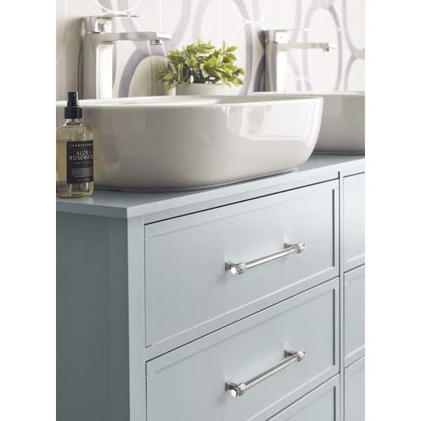 Glacio 8 in. (203mm) Modern Clear/Polished Chrome Bar Cabinet Pull