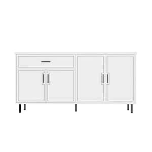 63 in. W x 18.9 in. D x 31.5 in. H in White Wooden Ready to Assemble Floor Bath/Kitchen Cabinet with 3-Shelf 1-Drawer