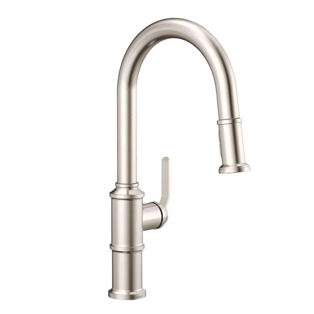 Gerber Kinzie Single Handle Pull Down Sprayer Kitchen Faucet in