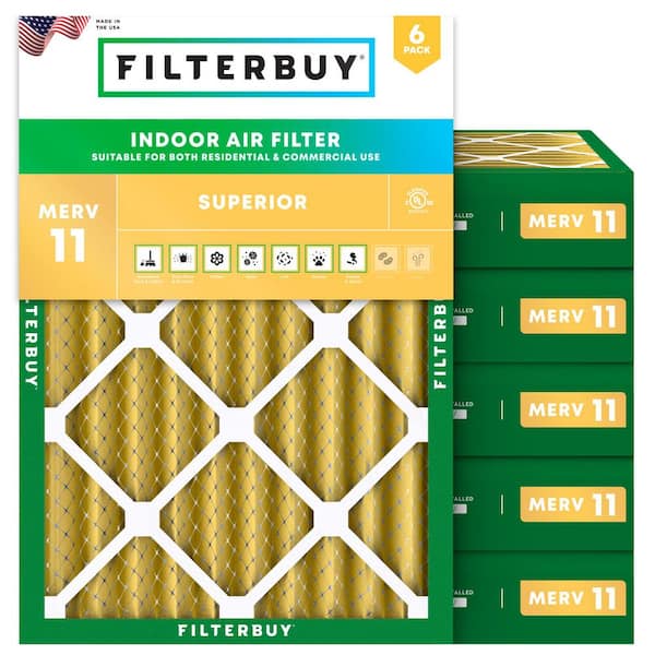 8 in. x 14 in. x 4 in. MERV 11 (FPR 7) Allergen Defense Pleated HVAC AC Furnace Air Filters Replacement (6-Pack)