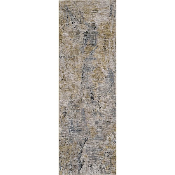 MILLERTON HOME Ivy Gold 2 ft. x 8 ft. Vintage Distressed Runner Rug
