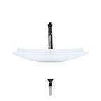 Porcelain Vessel Sink in White with 726 Faucet and Pop-Up Drain in Antique Bronze