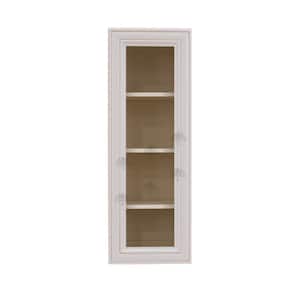 Princeton Assembled 12 in. x 42 in. x 12 in. Wall Mullion Door Cabinet with 1 Door 3 Shelves in Creamy White Glazed