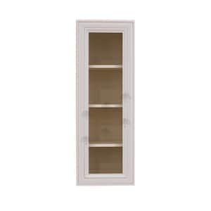 LIFEART CABINETRY Princeton Assembled 18 in. x 42 in. x 12 in. Wall Mullion Door Cabinet with 1-Door 3-Shelves in Off-White