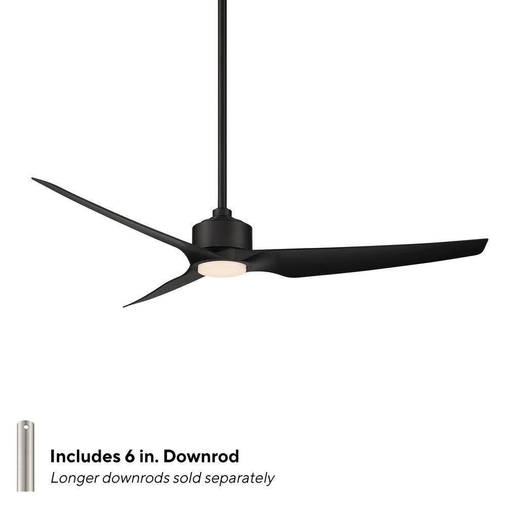 60" Matte Black ABS Smart Ceiling Fan with LED Light and Remote