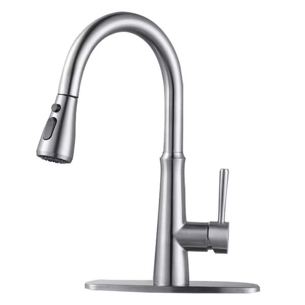 ARCORA Stainless Steel High Arc Kitchen Faucet with Pull Down Sprayer in Brushed Nickel