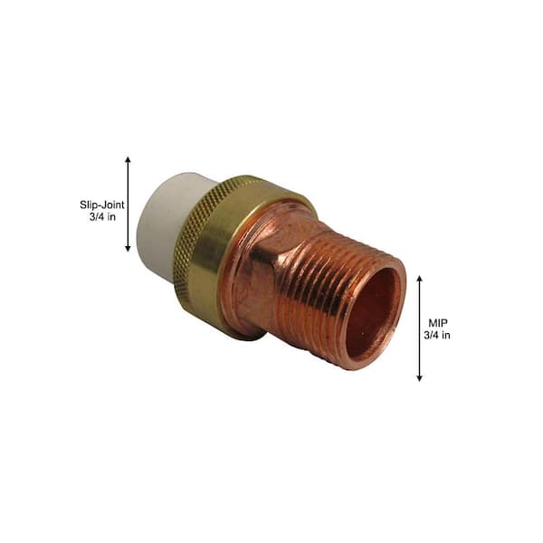 NIBCO 3/4 in. CPVC-CTS and Copper Slip x MIPT Transition Union C47334HD34 -  The Home Depot
