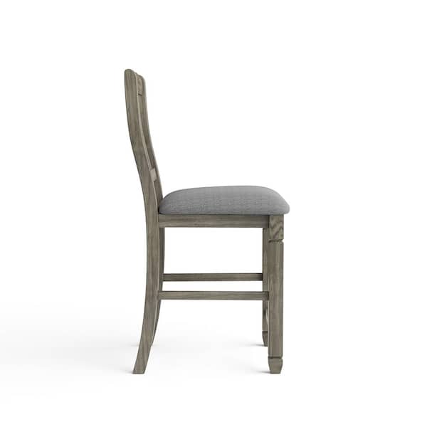 Noreste Gray with Care Kit Wood Padded Counter Height Dining Chair (Set of 2)