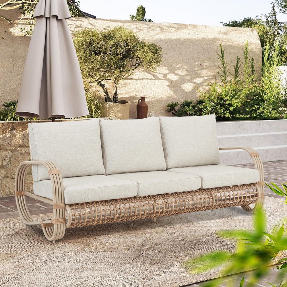 PEAK HOME FURNISHINGS Arsterie 1-Piece Aluminum Outdoor Sofa Couch