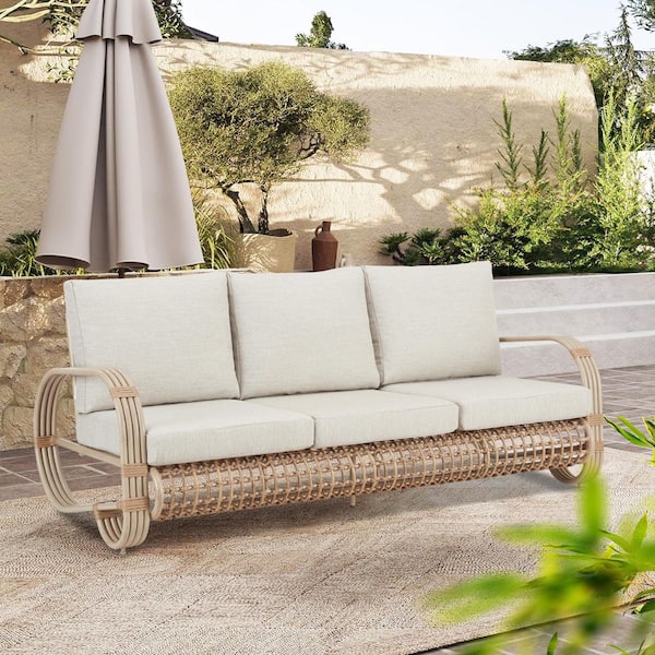 Arsterie 1-Piece Aluminum Outdoor Sofa Couch with Cushions