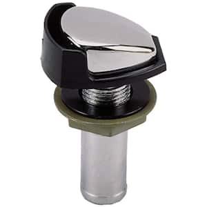 Fuel Tank Vent for 5/8 in. Hose - Chrome with Black Polymer Splash Guard