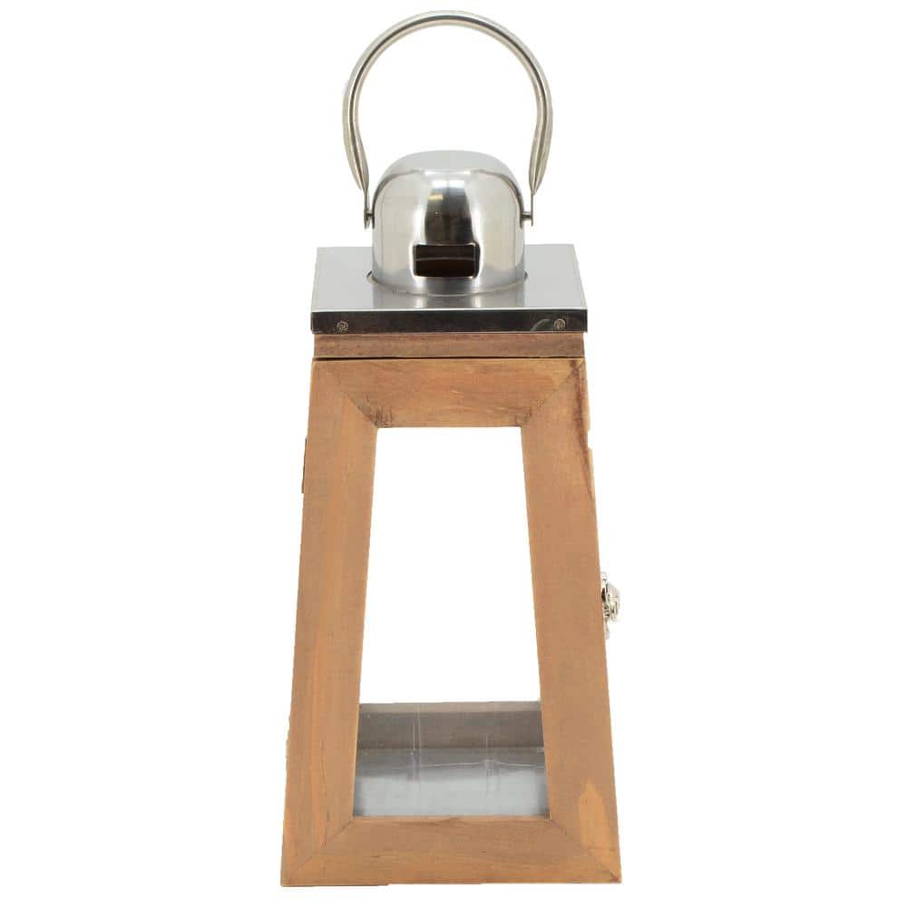 Cowl 6 in. x 14 in. Glass and Wood Lantern Terrarium