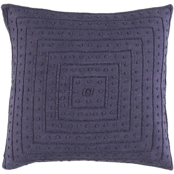 Artistic Weavers Athelstane Dark Purple Solid Polyester 22 in. x 22 in. Throw Pillow