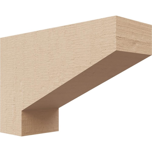 Ekena Millwork 2 in. x 4 in. x 6 in. Series 3 Classic Clemmons Rough Cedar Woodgrain Timberthane Polyurethane Corbel, Primed Tan