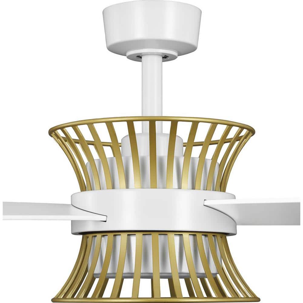 Satin White 56" LED Ceiling Fan with Remote and Light