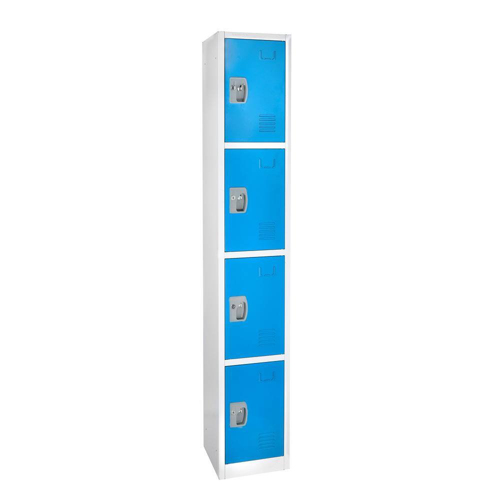 629-Series 72 in. H 4-Tier Steel Key Lock 4-Shelf Storage Locker Free Stand