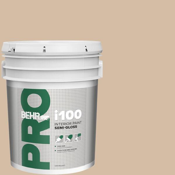 BEHR PRO 5 gal. #HDC-MD-12 Tiramisu Cream Semi-Gloss Interior Paint
