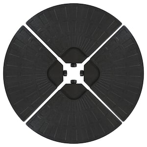 Heavy-Duty Cantilever Offset Patio Umbrella Base Plate in Black Weights for Outdoor Cross Style Bases (Set of 4)