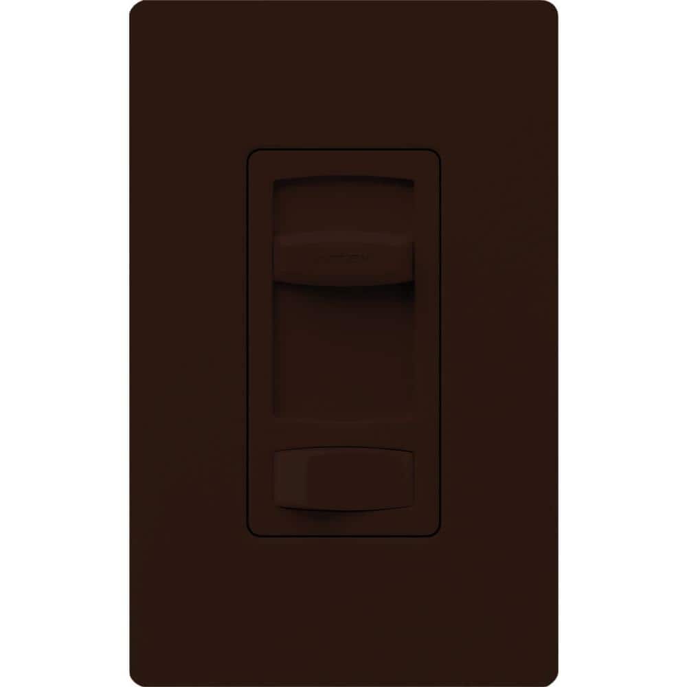 Skylark Contour Slide Dimmer Switch for Electronic Low-Voltage, 300-Watt/Single-Pole or 3-Way, Brown (CTELV-303P-BR) -  Lutron
